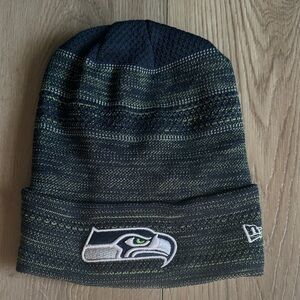 NFL Striped Knit Beanie in Dark Green and Navy
